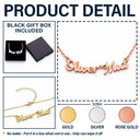 Gift For Bestie, Family, Happy - Perfect Jewelry Gift for Lover Besties Mom - Personalized Letter Necklace