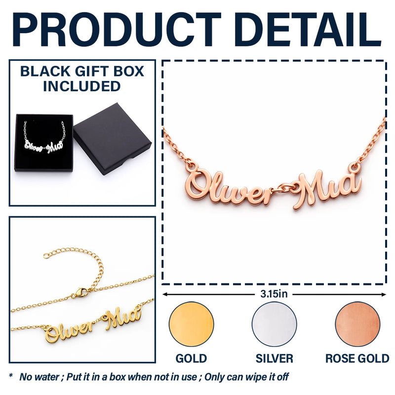 Gift For Bestie, Family, Happy - Perfect Jewelry Gift for Lover Besties Mom - Personalized Letter Necklace