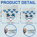 Gift For Grandparents - Papa Nana Snowman Christmas Grandparents - Personalized Heart Shaped Glass Ornament