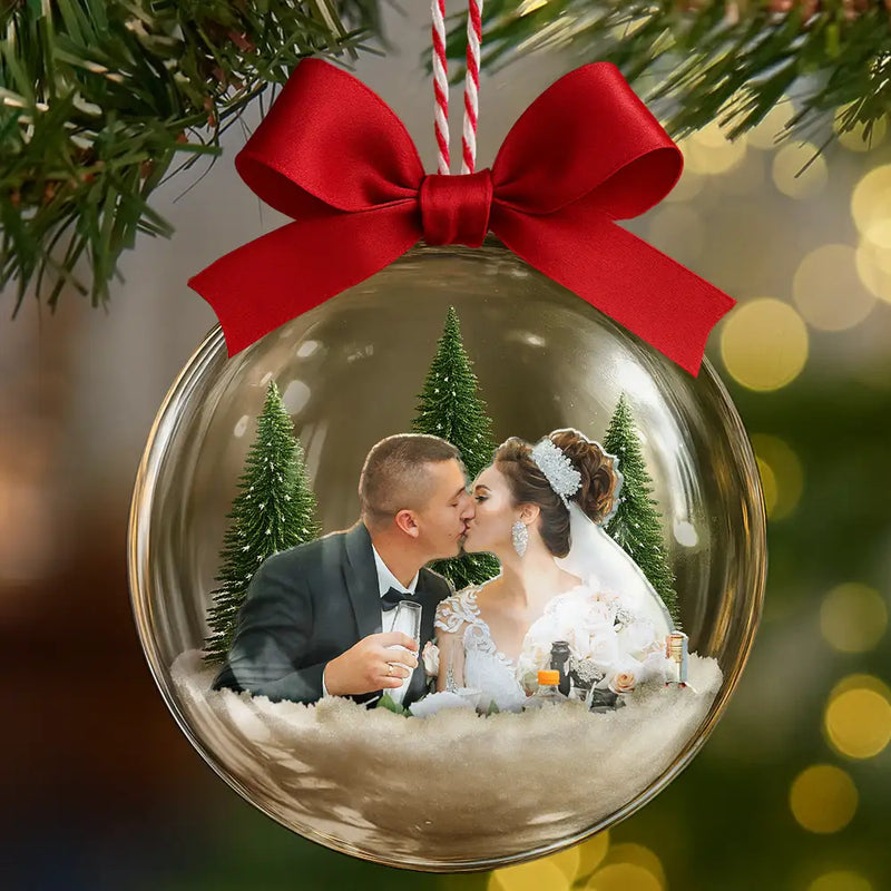 Custom Photo,Happy,Christmas,Gift For Couples -Custom Photo Couple The Year I Found My Missing Piece - Personalized 3D Acrylic Ball Ornament