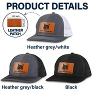 Custom Photo, Pet Lovers, Pet Mom, Pet Dad, Happy - Custom Photo Pencil Sketch Just A Man & His Dog - Personalized Leather Patch Hat