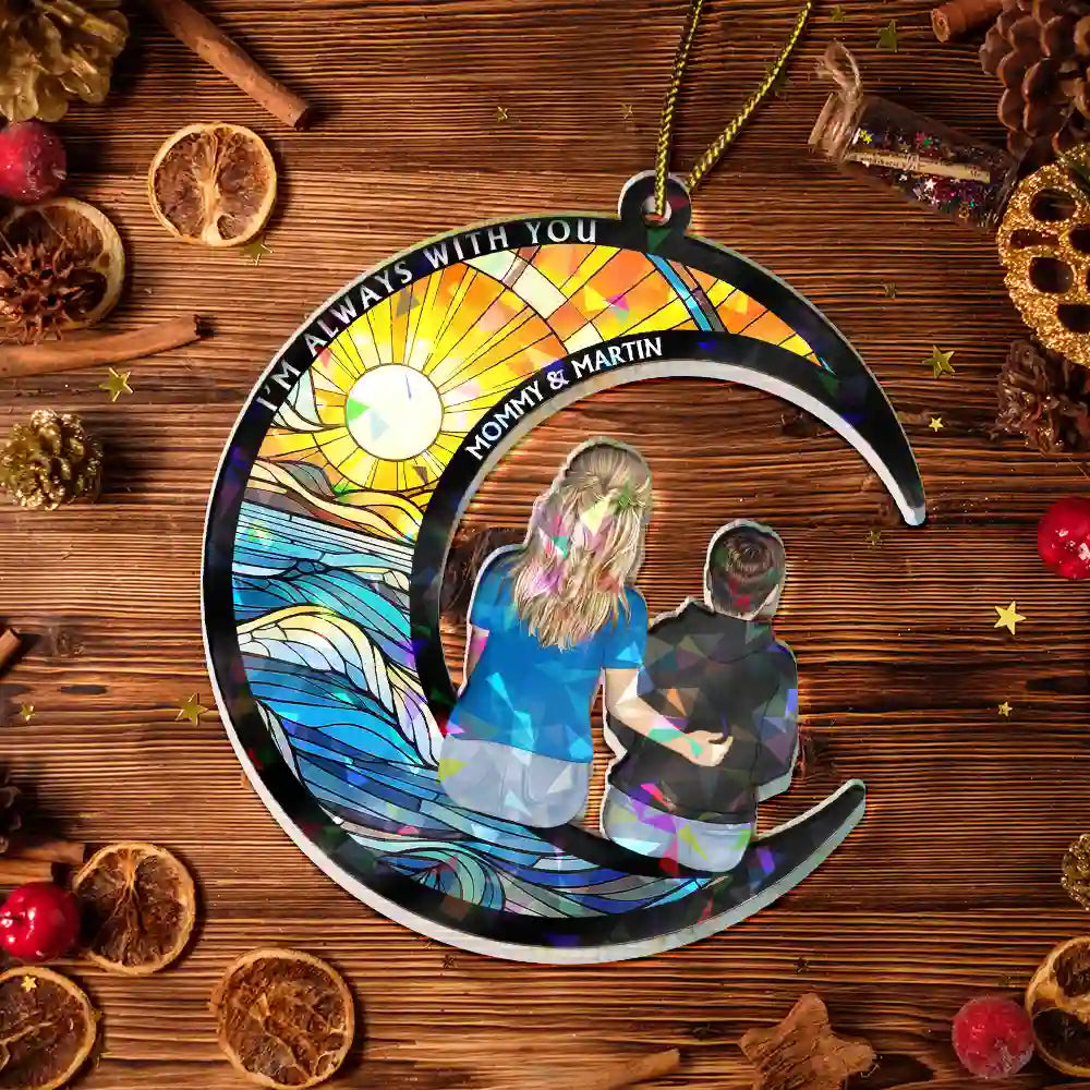 Sad,Memorial,Family,Parents,Gift For Grandparents,Christmas - Memorial Always With You - Personalized Holographic Acrylic Ornament