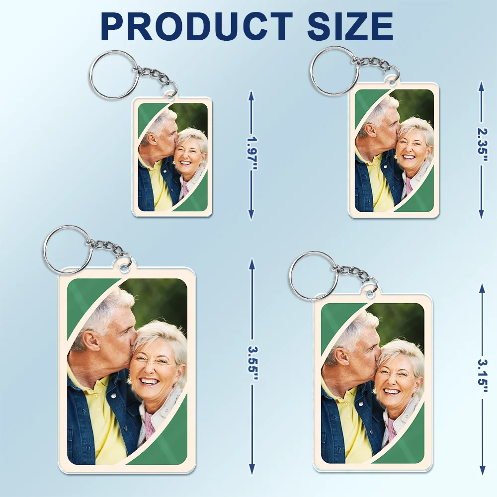 Gift For Couples,Gift For Wife,Gift For Girlfriend,Funny,Gift For Husband - Custom Photo Love You More Reverse Card - Personalized Acrylic Keychain