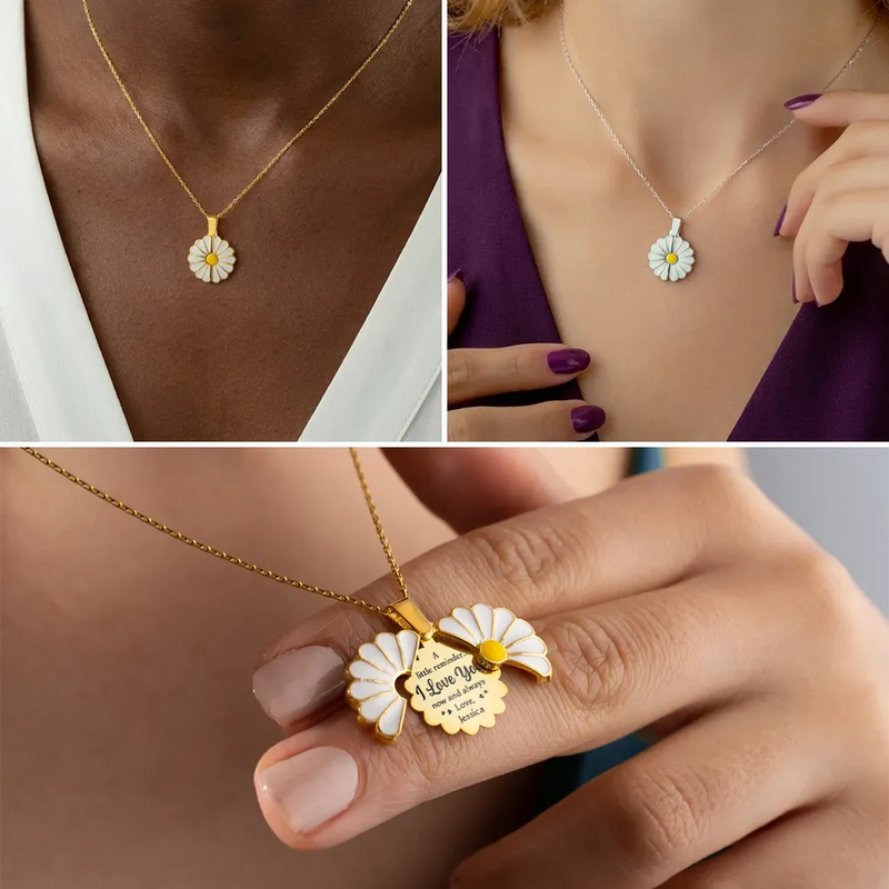 Gift For Wife, Gift For Couples, Gift For Women, Love - A Little Reminder I Love You Now And Always - Personalized Engraved Hidden Message Necklace