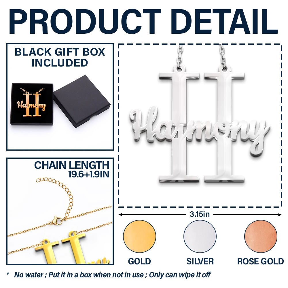 Gift For Yourself - Initials Sign Name - Personalized Letter Necklace