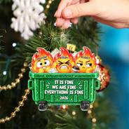 Christmas,Gift For Colleagues,Humorous,Icon - Funny Christmas Gag Gift For Coworkers - Personalized Year Dumpster Fire Acrylic Ornament
