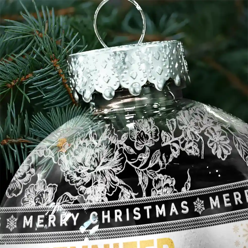 Family,Happy,Christmas,Gift For Bestie - Merry Christmas With Name - Personalized Ball Ornament