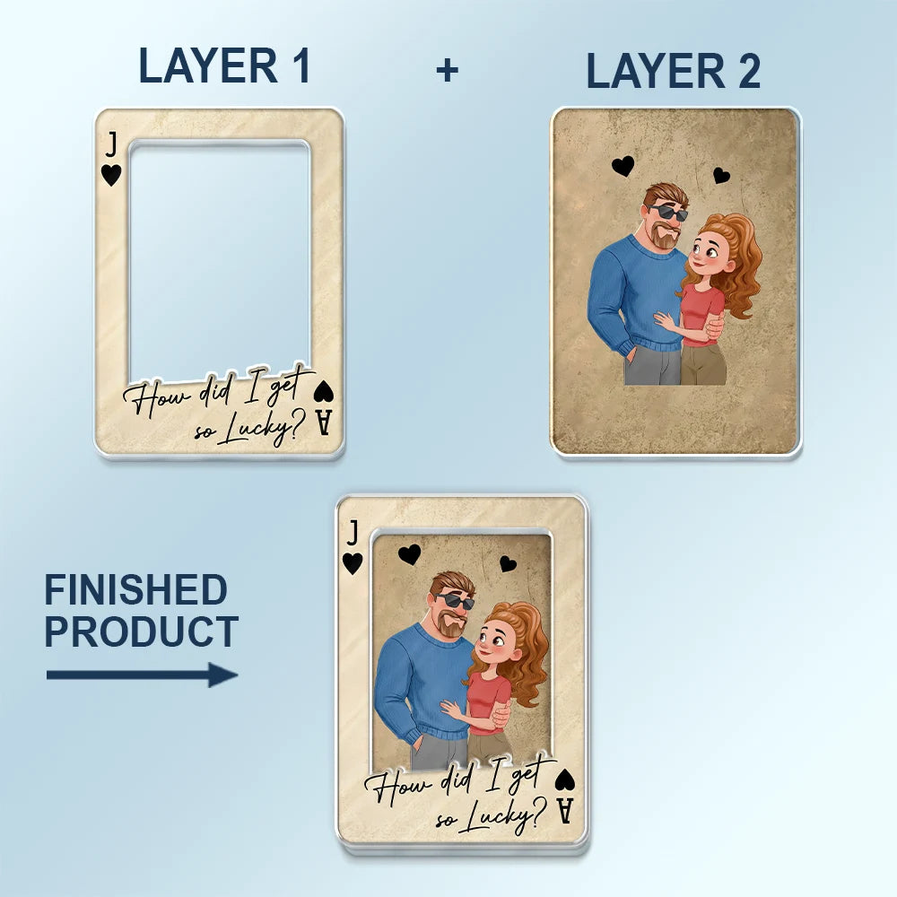 Gift For Couples,Gift For Wife,Gift For Girlfriend,Love,Gift For Women,Gift For Husband,Gift For Boyfriend - Drive Safe Handsome Vintage Playing Card - Personalized Custom Shaped Acrylic Car Visor Clip