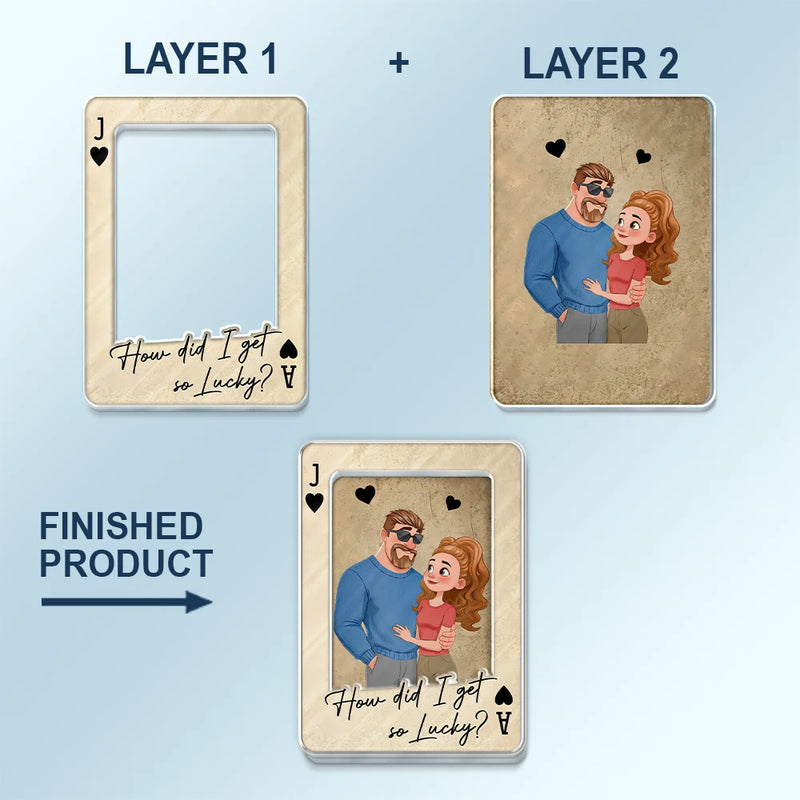 Gift For Couples,Gift For Wife,Gift For Girlfriend,Love,Gift For Women,Gift For Husband,Gift For Boyfriend - Drive Safe Handsome Vintage Playing Card - Personalized Custom Shaped Acrylic Car Visor Clip