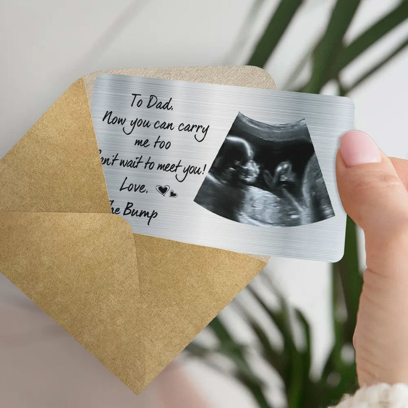 Custom Photo,New Dad,New baby,Gift For Father,Non-Eng,Photo,Adorable - Custom Photo To Dad Now You Can Carry Me Too - Personalised Aluminum Wallet Card
