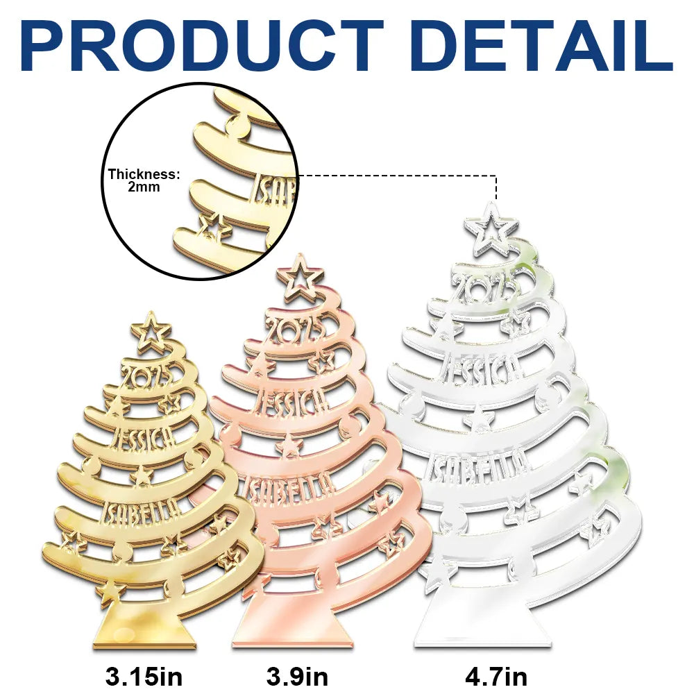 Family,Happy,Christmas - Christmas Family Trees - Personalized DIY Mirror Acrylic Ornament