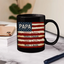 Gift For Father,Gift For Grandpa,Independence Day,Custom Text,Confident - Stars & Stripes US Flag American Dad Grandpa - Personalized Mug
