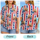 Custom Photo Funny Family Pet Face Stars And Stripes - Gift For Men, Dog And Cat Lovers - Personalized Custom Hawaiian Shirt