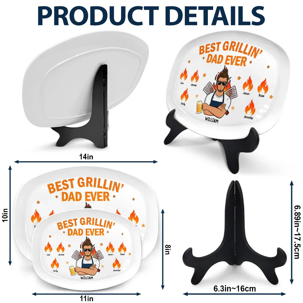 Best Grillin' Dad Ever - Personalized Plate