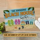 Paillasson personnalisé Beach House Flip Flop Together est notre endroit préféré