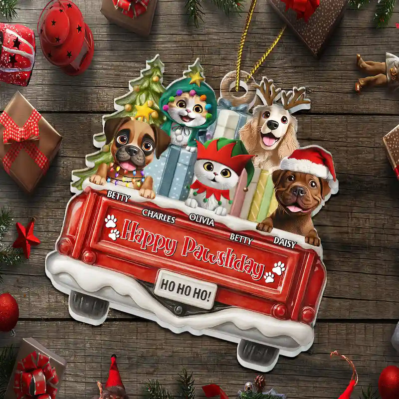 Dog Lovers, Christmas, Funny, Pet Lovers - Have Yourself A Furry Little Christmas - Personalized Custom Shaped Acrylic Ornament