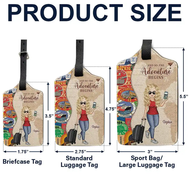 Travel, Gift For Yourself, Gift For Women, Gift For Men - And So The Adventure Begins Travel Lover - Personalized Luggage Tag
