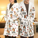 Gift For Husband,Gift For Couples,Custom Photo,Funny - Custom Photo Funny I Love My Lover - Personalized Hooded Robe