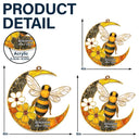 Family, Memorial, Sad - Memorial Cardinal Bird Garden Pollinator Stained Glass Effect Moon - Personalized Window Hanging Suncatcher Ornament