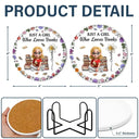 Reading,Gift For Women,Gift For Yourself,Gift For Daughter,Happy - Just A Girl Who Loves Books Birth Flower - Personalized Ceramic Coaster