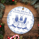 Gift For Bestie,Gifts For Colleagues,Gift For Sisters,Funny,Gift For Sibling,Christmas - No One Will Ever Be As Entertained By Us As Us Toile Bestie - Personalized Circle Ceramic Ornament