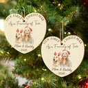 First Christmas,Parents,Art Design,Christmas,Photo - Watercolor - Remove BG,Happy - Custom Photo Realistic Watercolor Art First Christmas As A Family Of Four - Personalized Custom Shaped Wooden Ornament