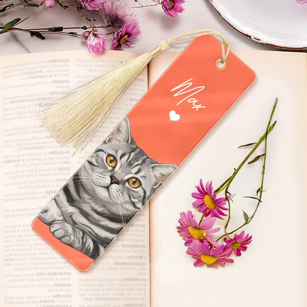 Art Design, Custom Photo, Dog Lovers, Pet Lovers, Photo - Semi Realistic Portrait, Playful, Reading, Top Market - Gift For Book Lovers - Personalized Custom Photo Pet Portrait Acrylic Bookmark