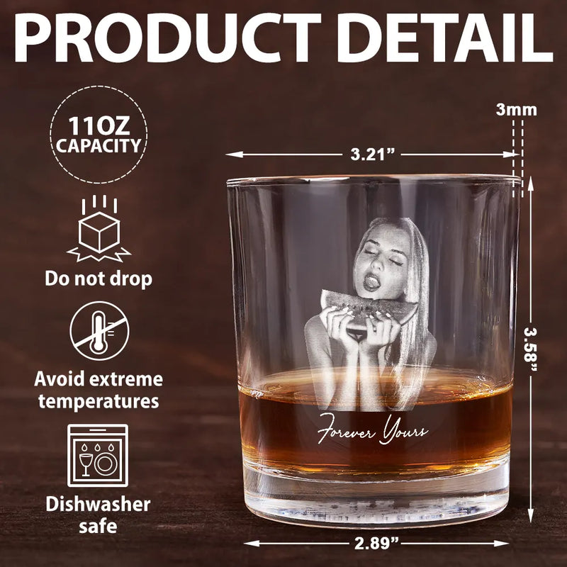 Gift For Couples,Gift For Husband,Gift For Wife,Gift For Boyfriend,Gift For Girlfriend,Love - Custom Photo Wife Girlfriend Sexy Photo - Personalized Whiskey Glass