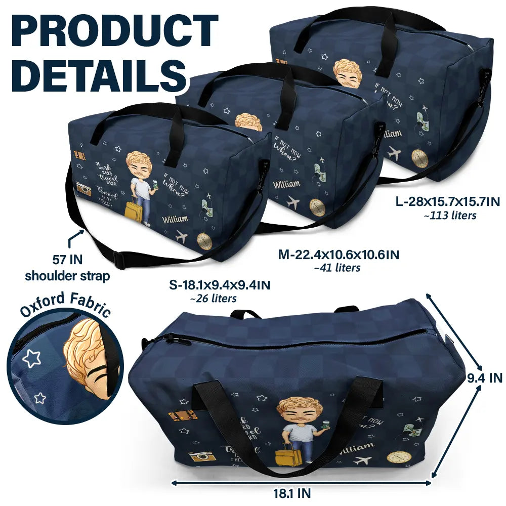 Voyager est ma thérapie. Travaillez dur. Voyagez dur - Sac de sport personnalisé