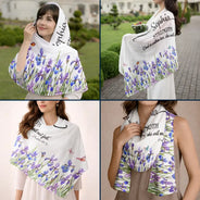 Gift For Women,Gift For Mother,Gift For Grandma,Gift For Daughter,Love,Christian - Custom Name With Bible Verse And Birth Month Flower - Personalized Lightweight Soft Shawl
