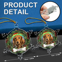 Family,Christmas,Pet Lovers,Memorial,Sad - Custom Photo You Always In My Heart - Personalized Snowflakes Shaped Glass Ornament