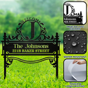Family,Gardening,Happy,Non-Eng,Icon,Proud - Welcome Family Name Monogram - Personalised Metal Garden Stake