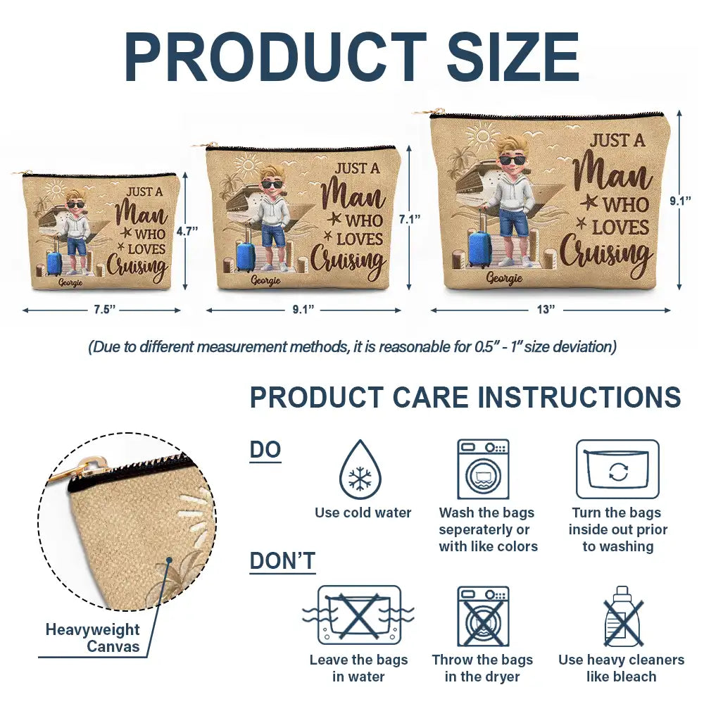 Gift For Yourself,Gift For Women,Gift For Men,Travel,Happy - All My Travel Crap - Personalized Cosmetic Bag