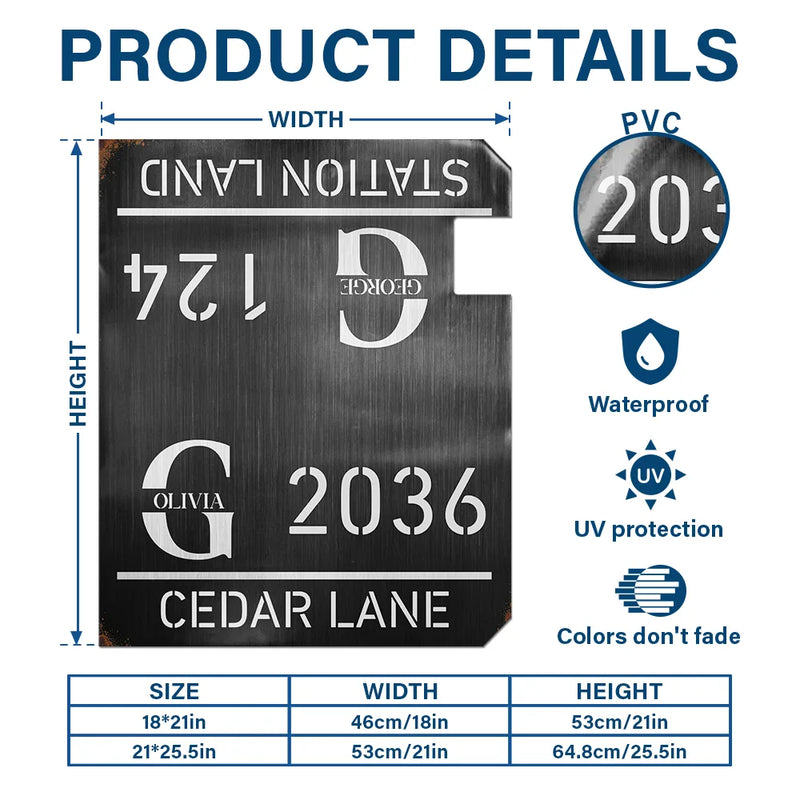 Family, Happy - Welcome House Address Number Sign - Personalized Mailbox Cover