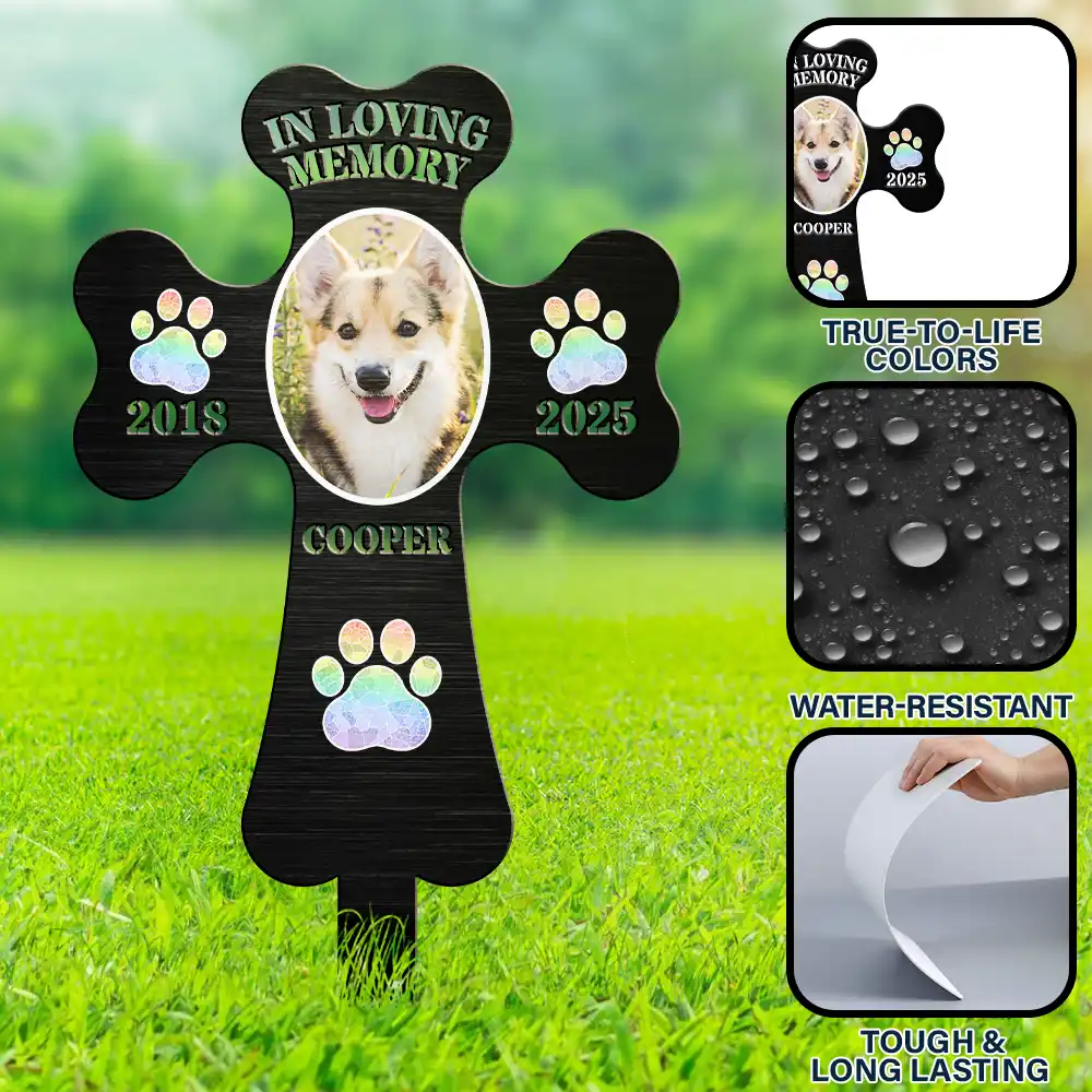 Memorial,Sad,Pet Lovers - Custom Photo In Loving Memory Pet - Personalized Metal Garden Stake