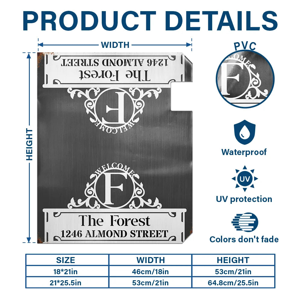 Family, Happy - Welcome Family Name Monogram - Personalized Mailbox Cover