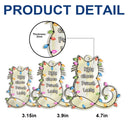 Cat Lovers, Cat Mom, Cat Dad, Happy, Christmas - Cat Shape Christmas Light Custom Name - Personalized Custom Shaped Mirror Ornament