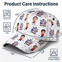 Gift For Mother,Gift For Grandma,Happy,Summer,Gift For Father,Gift For Grandpa,Independence Day,Photo,Icon,Humorous - Custom Photo Stars & Stripes Best Dad Mom Grandpa Grandma Ever - Personalized Classic Cap