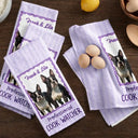Dog Lovers,Pet Lovers,Cat Lovers,Funny,Non-Eng,Photo - Watercolor (remove BG) - Custom Photo Realistic Watercolor Art If It Hits The Floor It's Mine Dog cat - Personalized Kitchen Towel