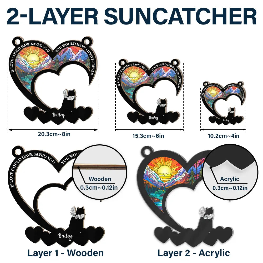 Pet Memorial My Hardest Goodbye Dog Cat - Personalized Window Hanging Suncatcher Ornament