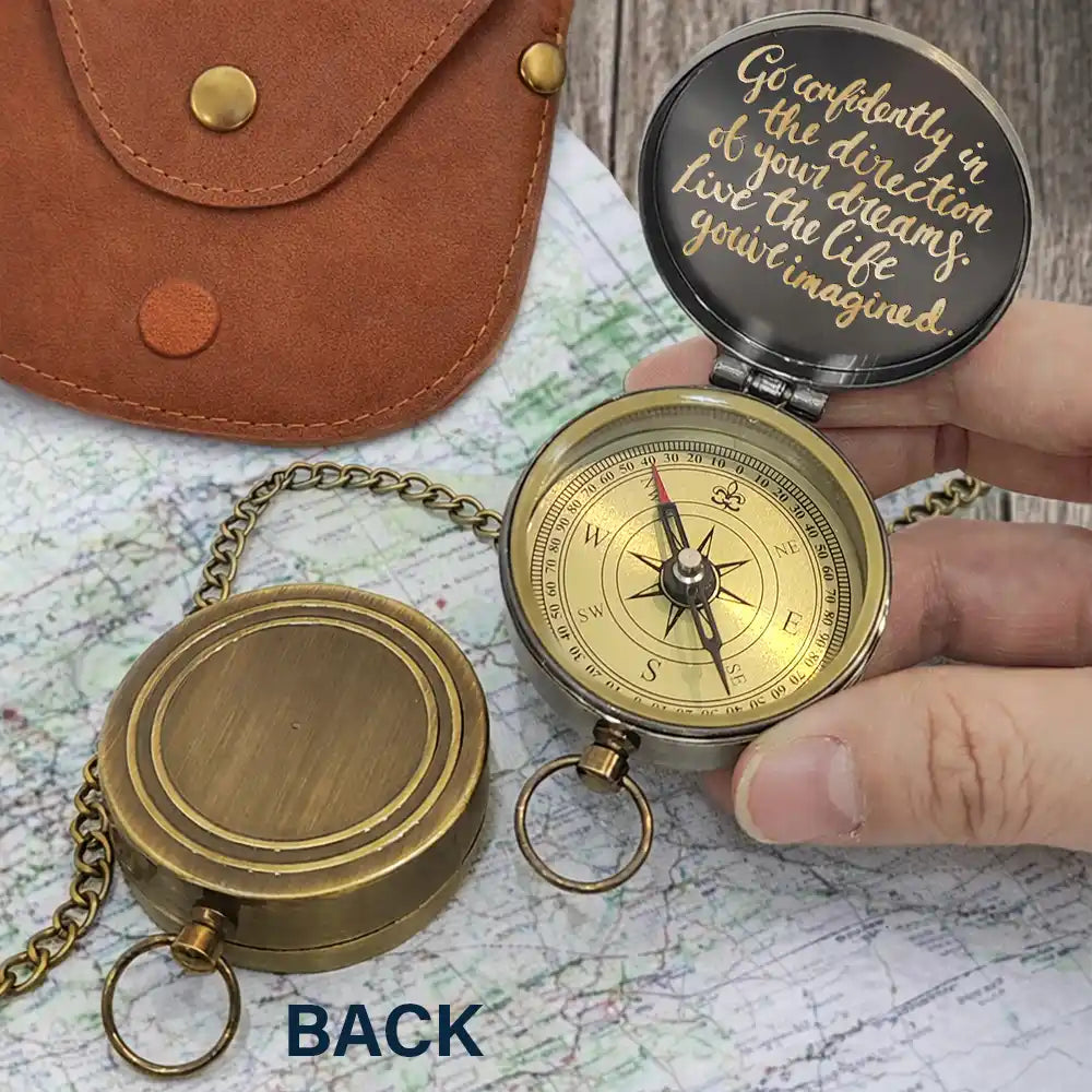 Gift For Yourself, Gift For Women, Gift For Men, Happy - Go Confidently In The Direction Of Your Dreams Horse - Personalized Engraved Brass Compass