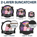 Mother Daughters Forever Linked Together - Personalized Window Hanging Suncatcher Ornament