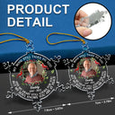 Family,Christmas,Memorial,Sad - Custom Photo My Mind Still Talks To You Memorial - Personalized Snowflakes Shaped Glass Ornament