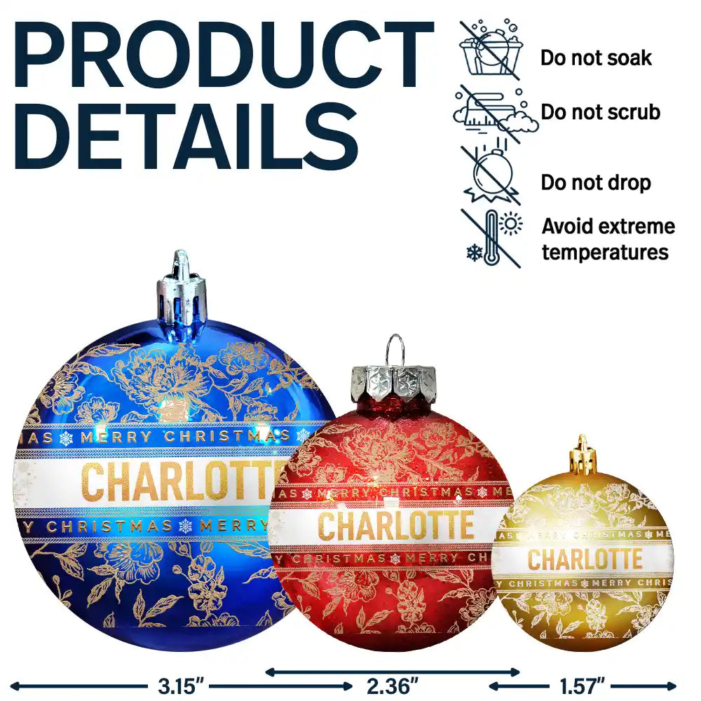 Family,Happy,Christmas,Gift For Bestie - Merry Christmas With Name - Personalized Ball Ornament