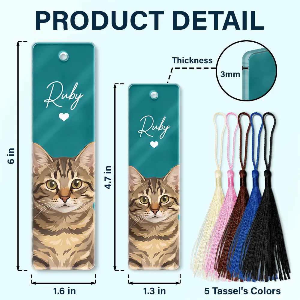 Art Design, Custom Photo, Dog Lovers, Pet Lovers, Photo - Semi Realistic Portrait, Playful, Reading, Top Market - Gift For Book Lovers - Personalized Custom Photo Pet Portrait Acrylic Bookmark