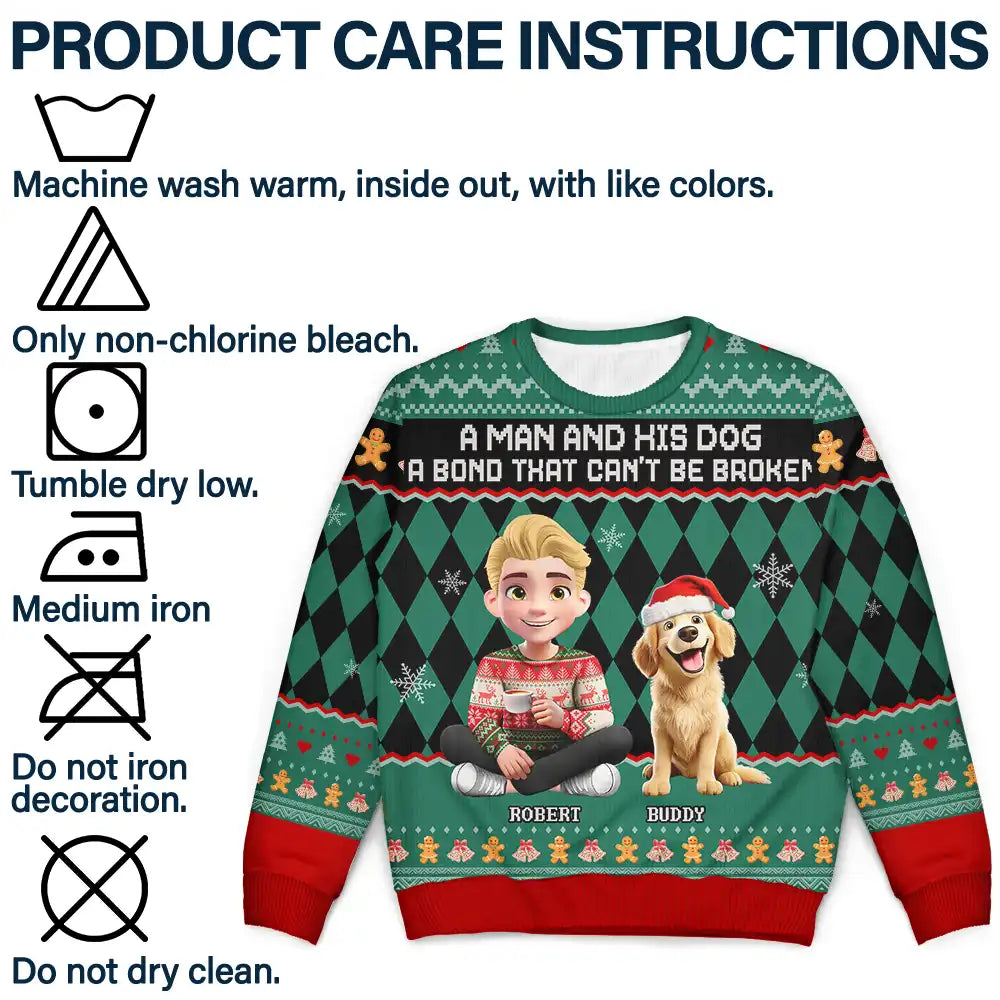 A Bond That Can't Be Broken Dog Lover 3D Effect - Personalized Unisex Ugly Sweater