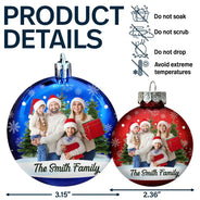 Family,Christmas,Love - Custom Photo Christmas Together Family - Personalized Ball Ornament