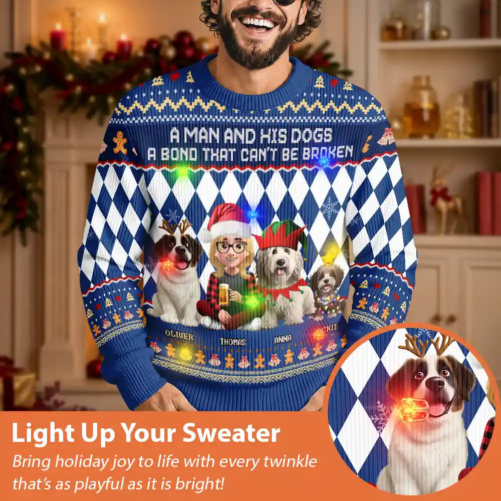 A Bond That Can't Be Broken Dog Lover 3D Effect - Personalized Unisex Ugly Sweater