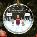 Memorial, Pet Lovers - Memorial Dog Cat Beautiful Soul Beautiful Memories - Personalized Circle Glass Ornament