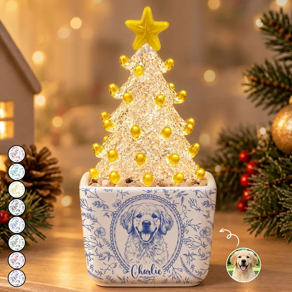 Art Design,Christmas,Custom Photo,Memorial,Pet Lovers,Pet Memorial,Photo - Pencil Sketch - Remove BG,Sympathetic - Pet Memorial Gift - Personalized Custom Photo Pencil Sketch Toile Pet Portrait Stained Glass Christmas Tree